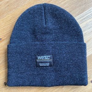 WESC charcoal tall cuff beanie